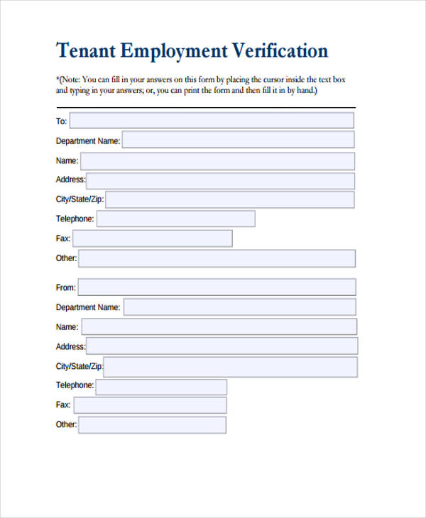 tenant employment verification form2