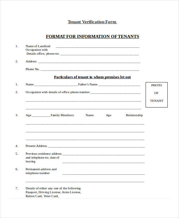 tenant verification form in doc