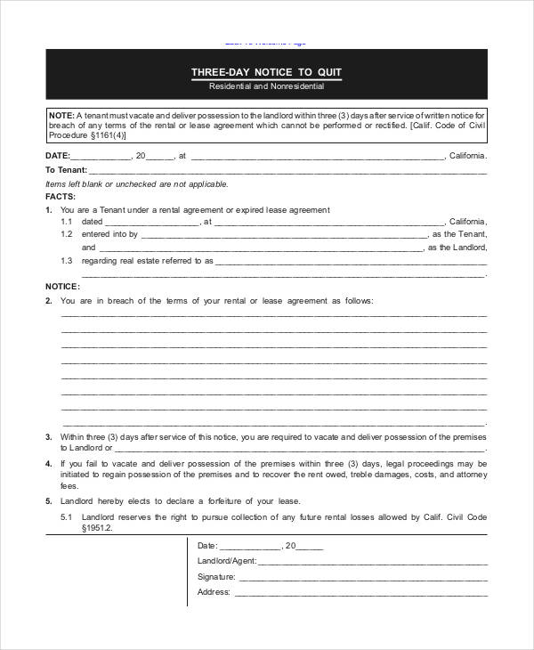 Free 27 Notice Forms In Pdf