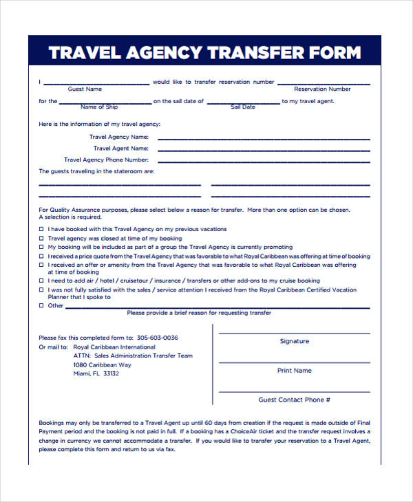 travel agent enquiry form