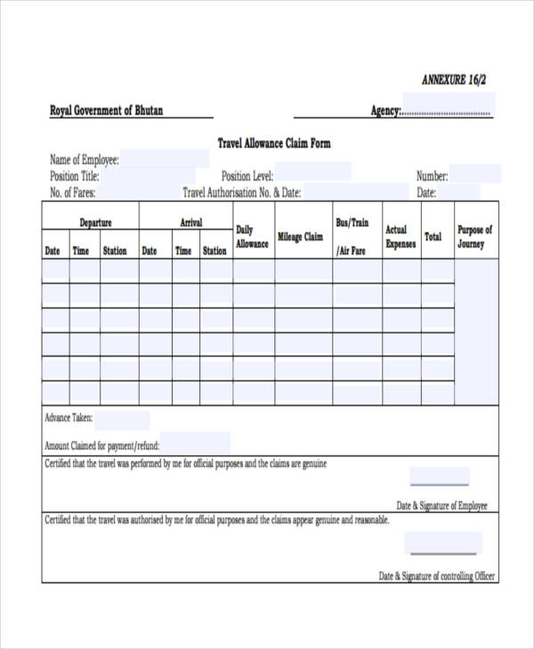 Free 38 Travel Forms In Pdf Excel Ms Word 5253