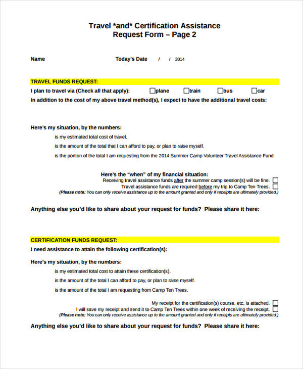 travel certification assistance request form1