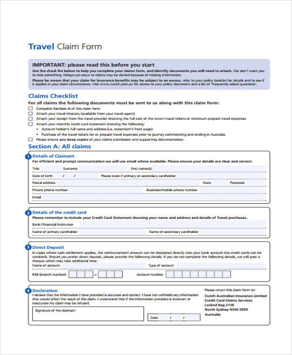 FREE 38+ Travel Forms in PDF Excel MS Word