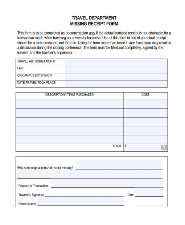 FREE 43+ Receipt Forms in PDF | Excel | MS Word