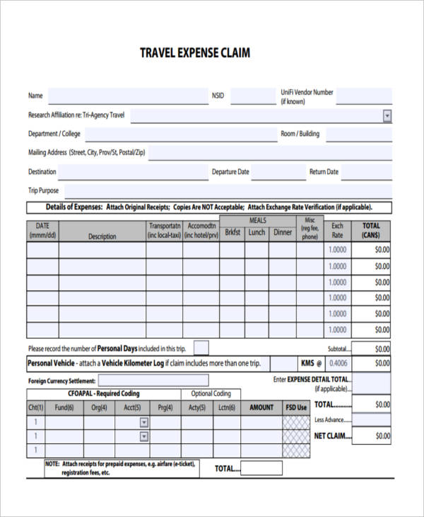 travel expense claim form5