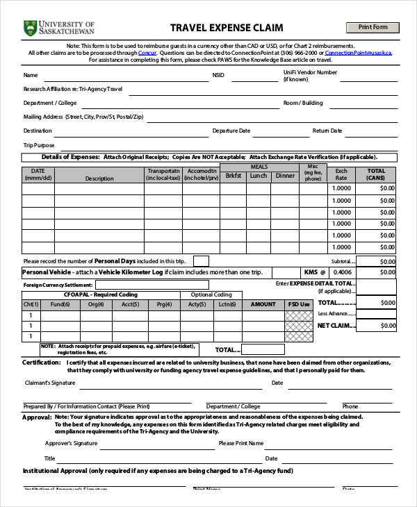 travel expense claim form6