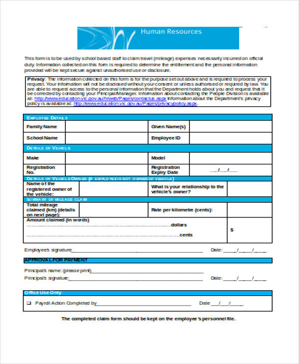 travel expenses claim form3