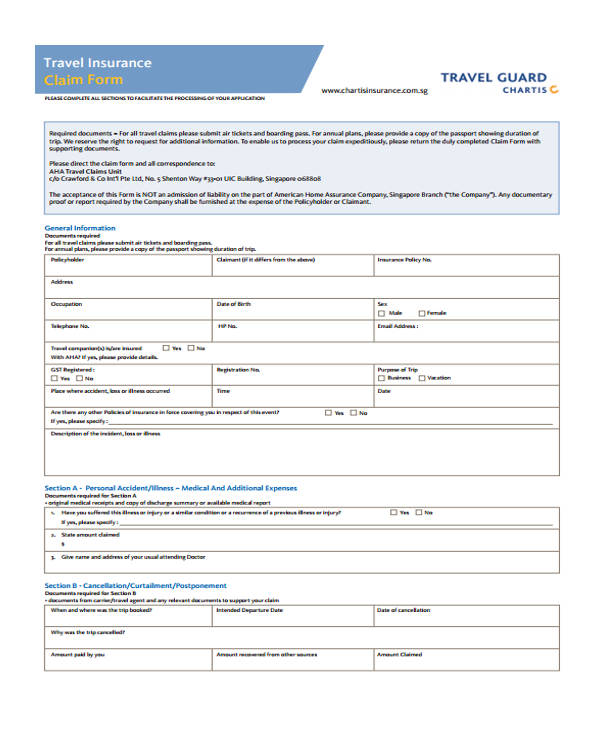 FREE 38+ Travel Forms in PDF Excel MS Word
