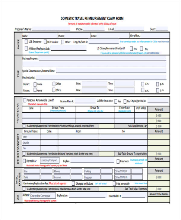 FREE 37+ Sample Claim Forms in PDF | Excel | MS Word