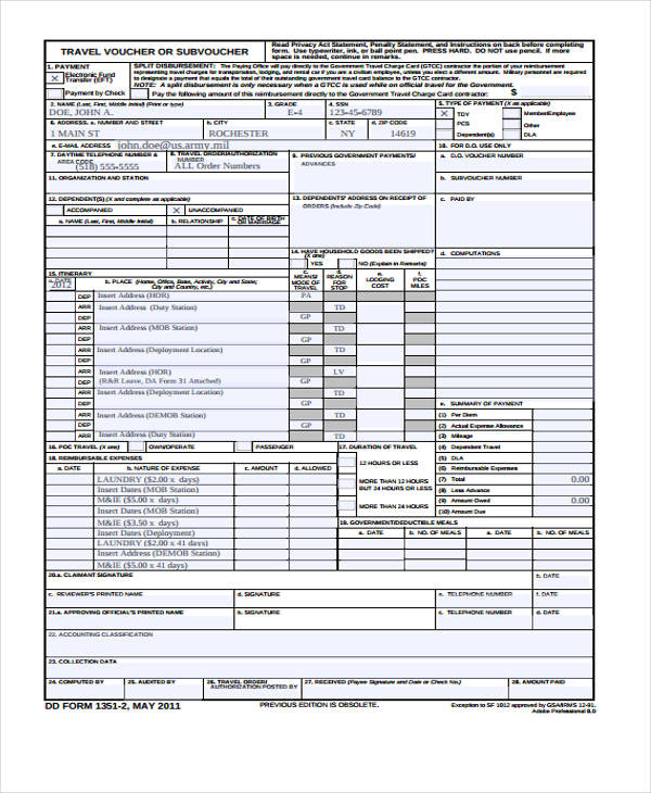 example travel voucher