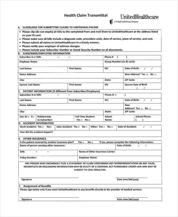 united healthcare claim form1