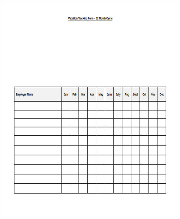 vacation tracking form in pdf