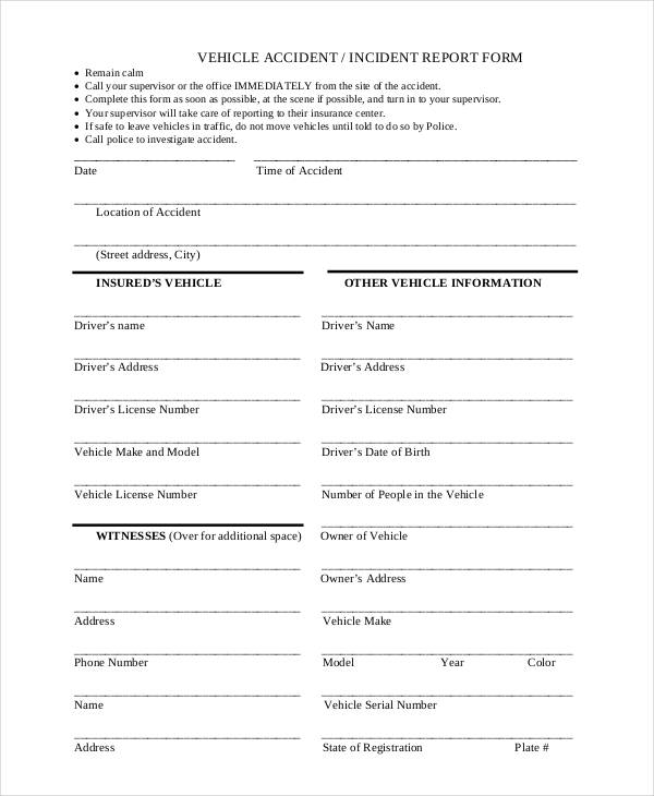 vehicle accident incident report form1