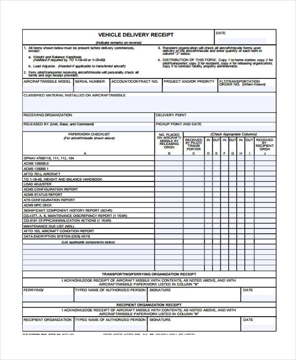 FREE 40+ Printable Receipt Forms in PDF | MS Word | Excel