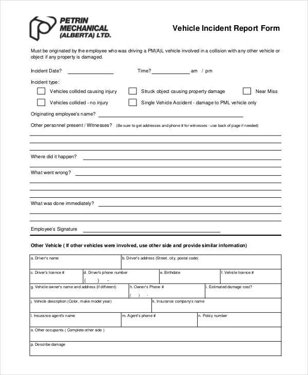 FREE 37+ Incident Report Forms in PDF MS Word Excel
