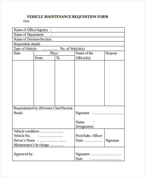 vehicle maintenance request form1