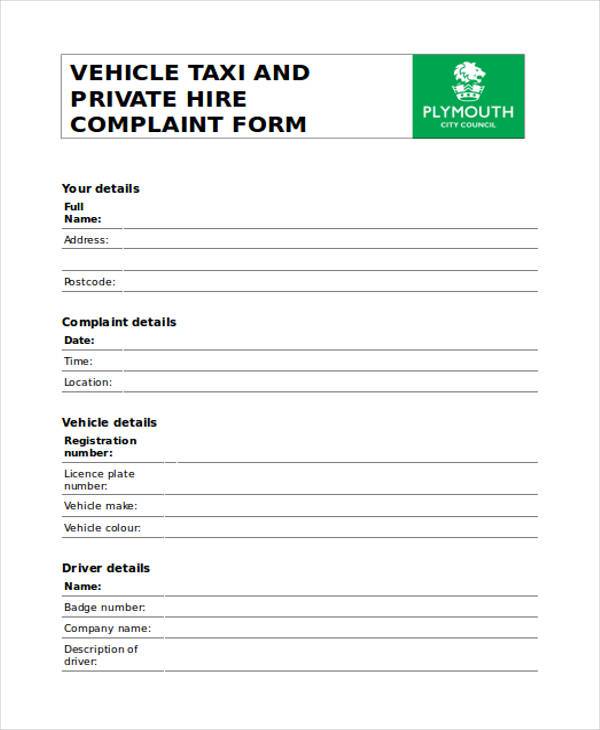 FREE 37+ Complaint Forms in MS Word