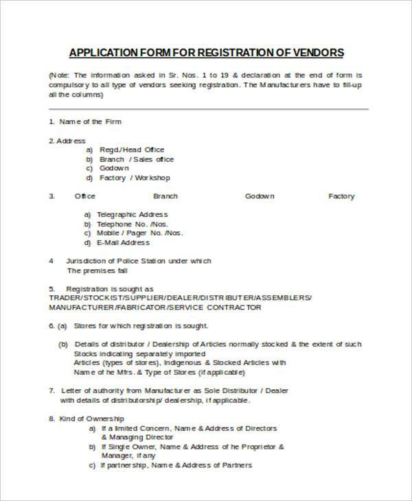 vendor registration application form1