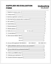 vendor re evaluation form