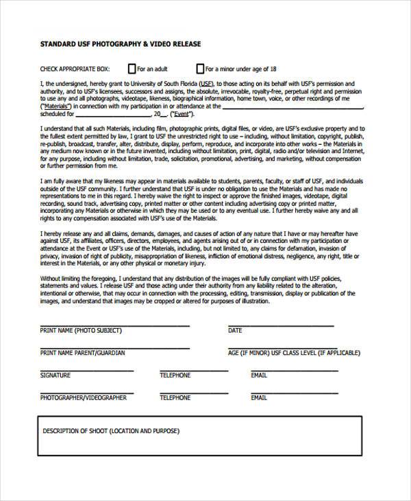 video production release form