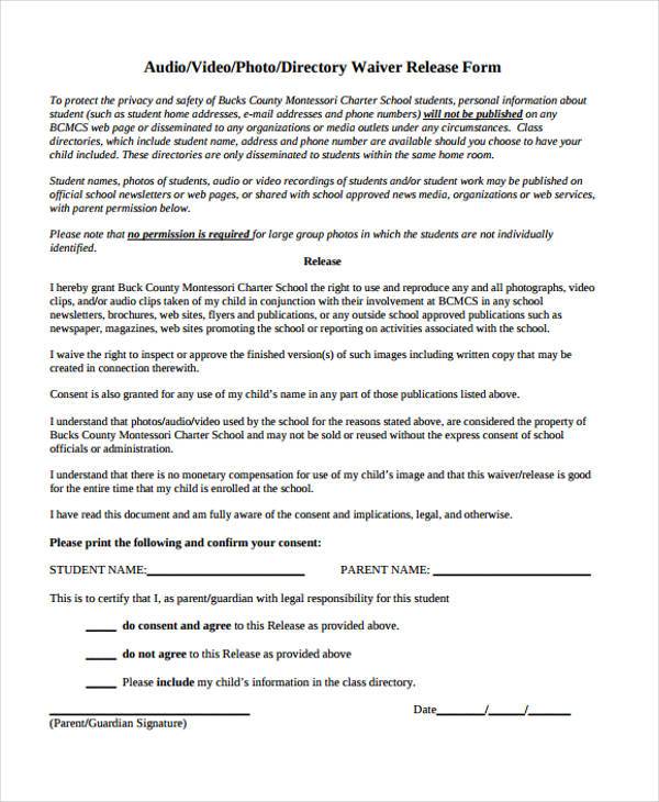 video waiver release form template