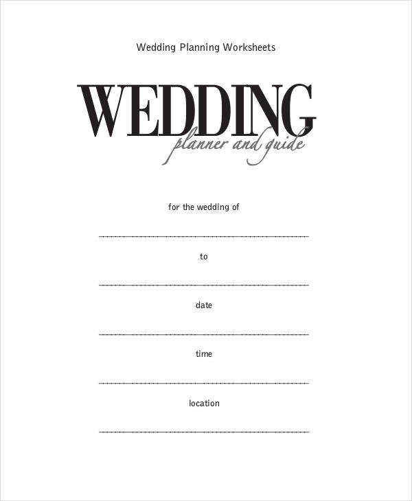 wedding event planner form