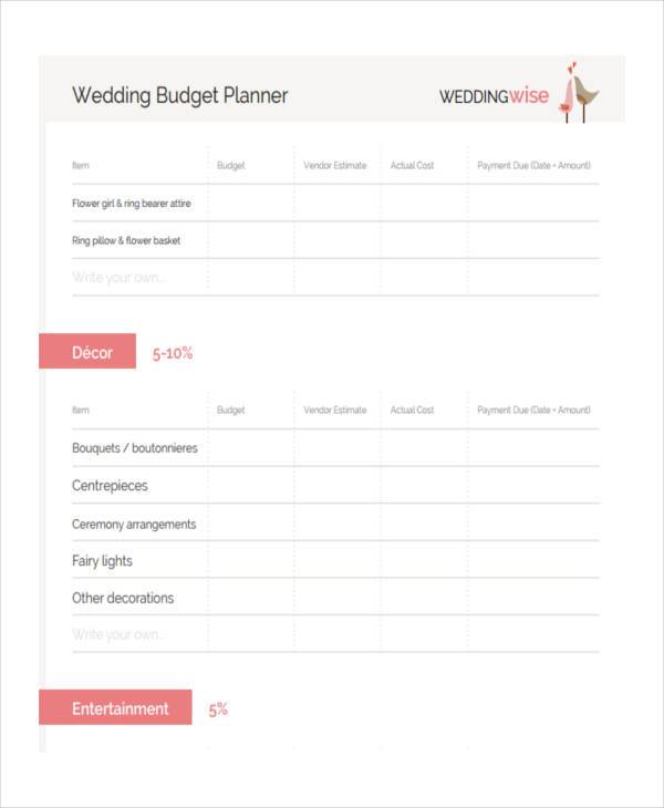 wedding planning budget form2