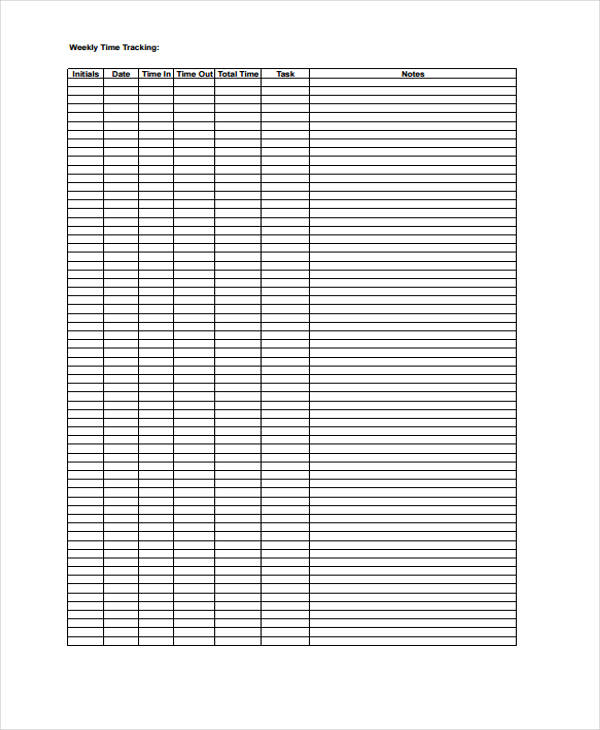 weekly time tracking form