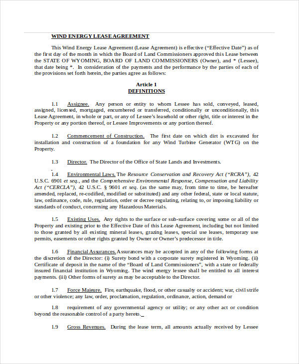 FREE 23+ Lease Agreement Forms in MS Word