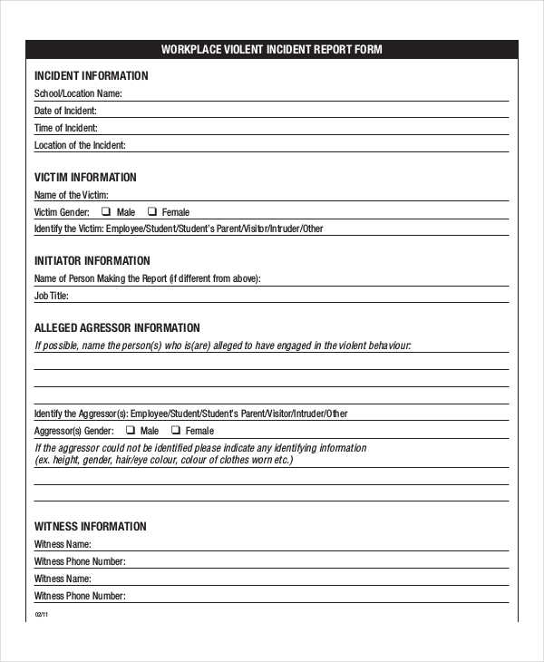 workplace violence incident report form3
