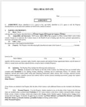 agreement to sell real estate form