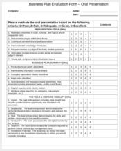 business plan presentation evaluation form1