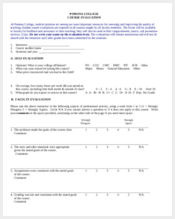 college course evaluation form