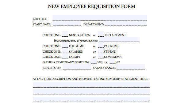 Free Job Requisition Template Printable Templates 6327