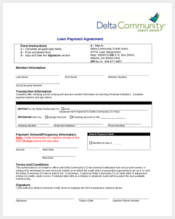 loan payment agreement form