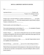month to month rental agreement short form