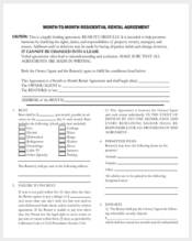 month to month residential rental agreement form