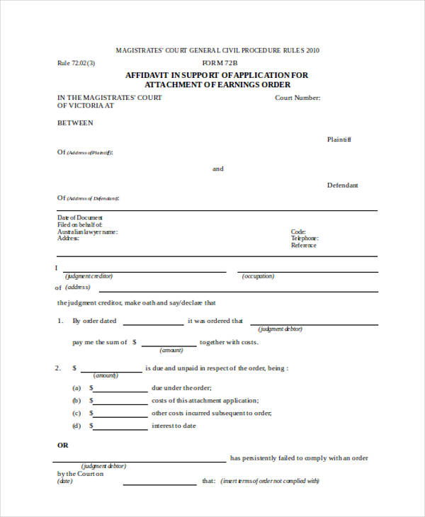 FREE 16+ Affidavit Support Forms in PDF | MS Word