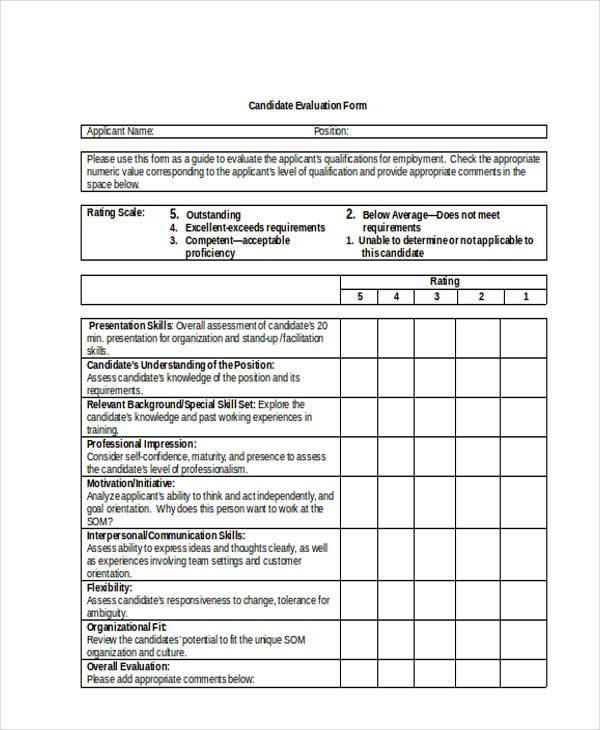 FREE 24+ Sample Interview Assessment Forms in PDF | MS Word