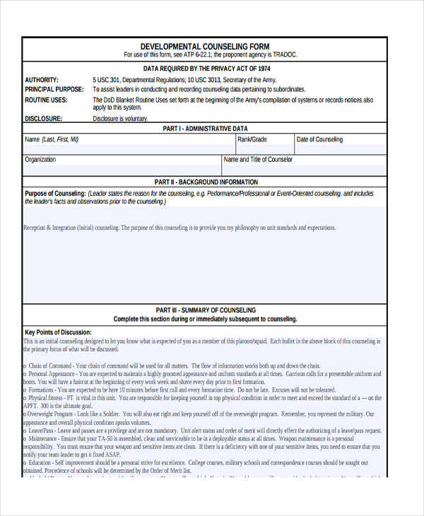 counseling-form-army-example