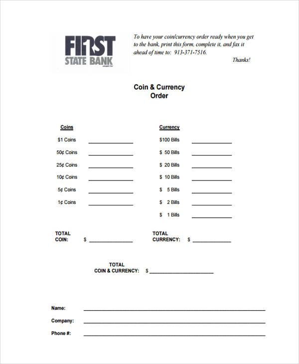 Bank Change Order Form Pdf