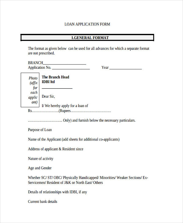 bank loan proposal form example