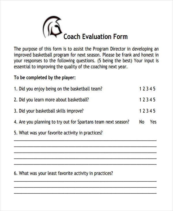 FREE 9+ Basketball Evaluation Form Samples in PDF