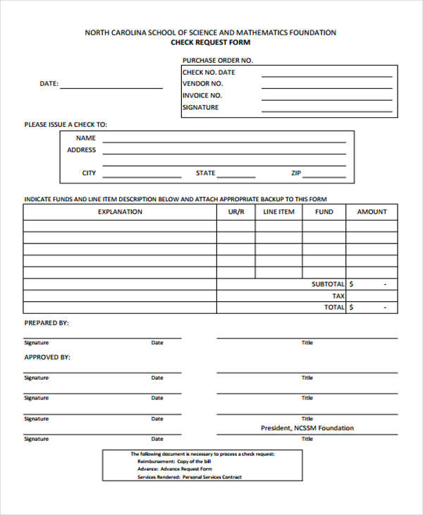 FREE 28+ Check Request Forms in PDF | MS Word | Excel