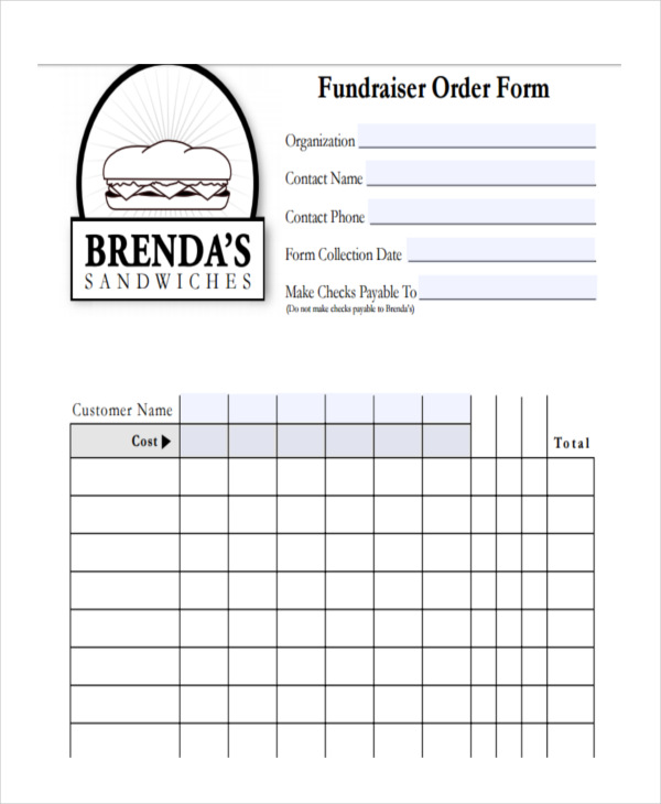 Free Blank Fundraiser Order Form Template from images.sampleforms.com