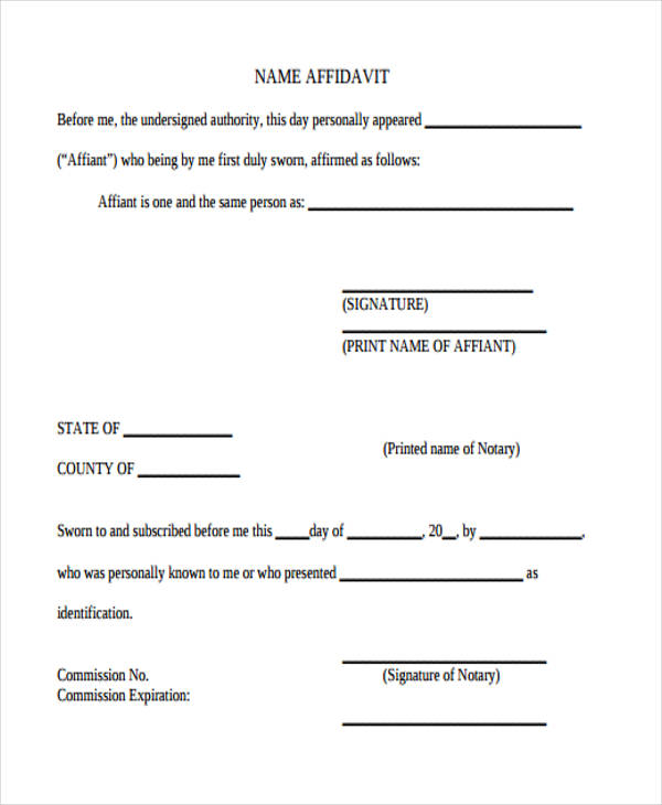 FREE 38+ General Affidavit Forms in PDF