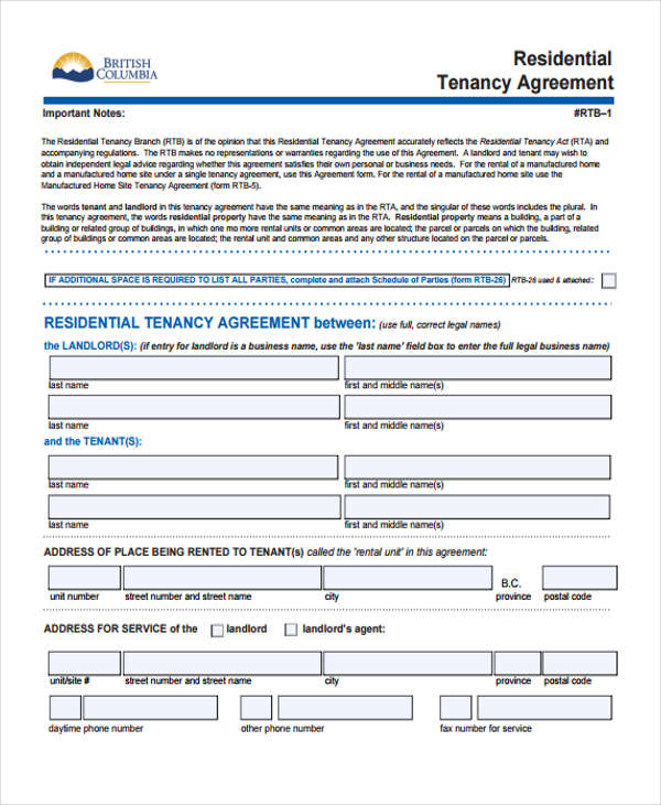 business lease agreement form free