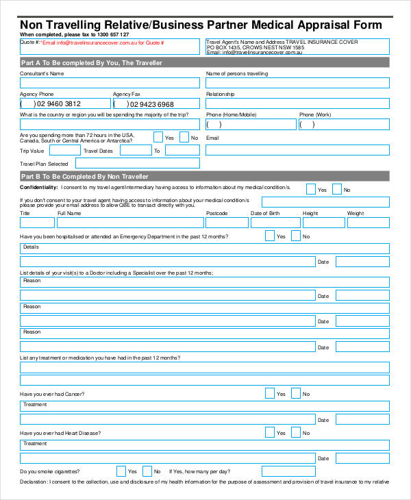 FREE 8+ Medical Appraisal Forms in PDF | MS Word