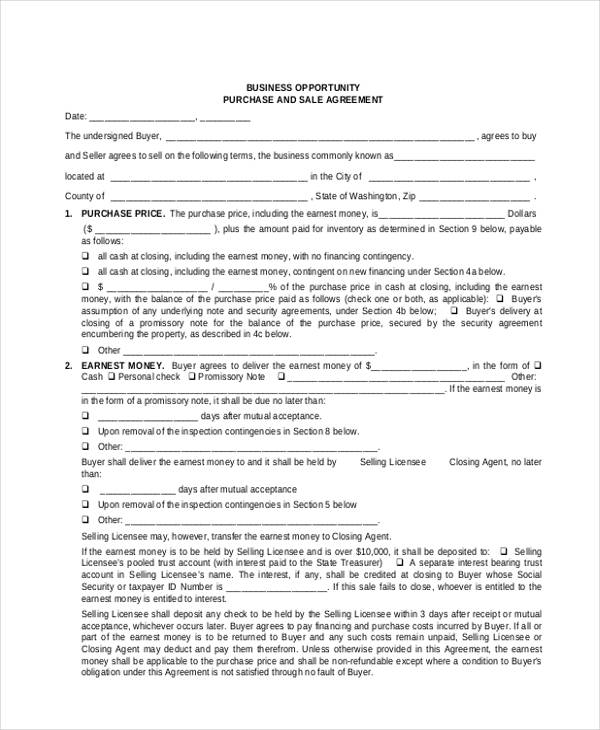 business opportunity sales agreement form1