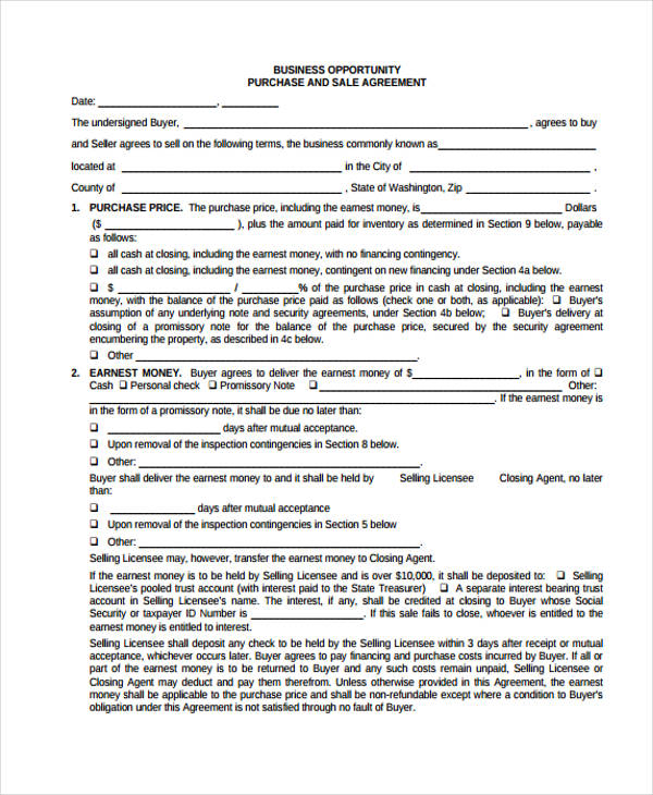business opportunity sales agreement form2